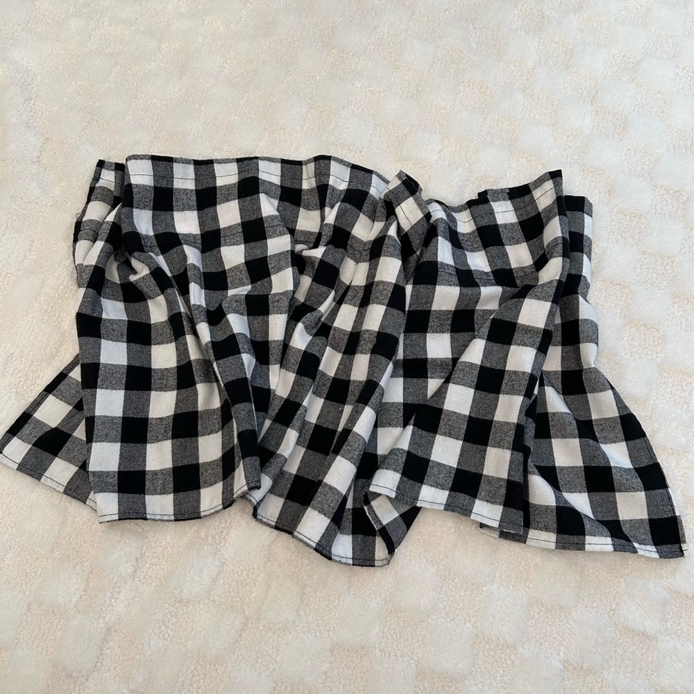 Black and White Buffalo Plaid Valance Curtain